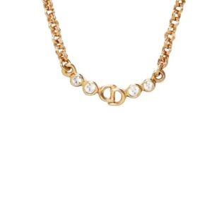 Dior Gold rhinestone Accent Women's Necklace
